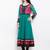 Green embroidered georgette a line kurta churidar set
