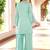 Light-green hand embroidery modal satin straight cut kurta