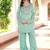 Light-green hand embroidery modal satin straight cut kurta