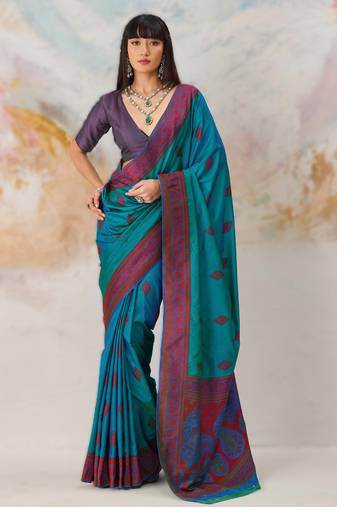 Elegant silk-blend saree for festive & party wear