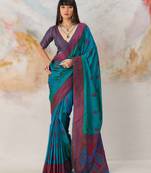 Elegant silk-blend saree for festive & party wear