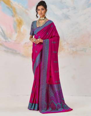 Elegant silk blend-blend saree for festive & party wear 1