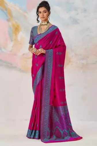 Elegant silk-blend saree for festive & party wear