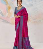 Elegant silk-blend saree for festive & party wear