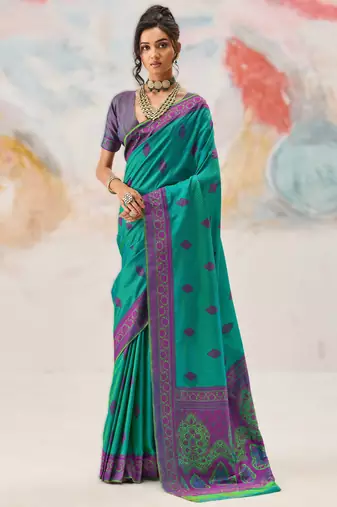Elegant silk-blend saree for festive & party wear