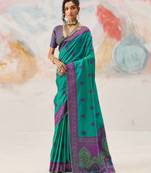 Elegant silk-blend saree for festive & party wear