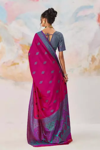 Elegant silk blend-blend saree for festive & party wear