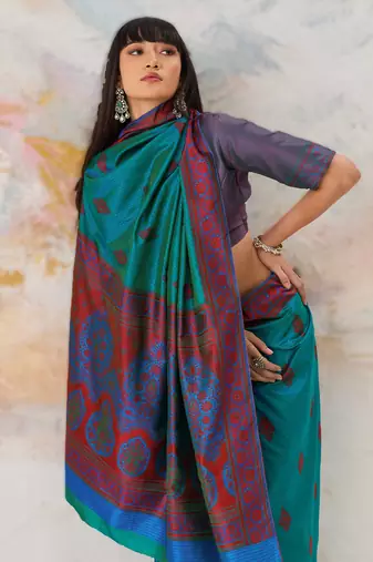 Elegant silk blend-blend saree for festive & party wear