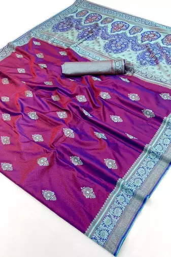 Elegant silk blend-blend saree for festive & party wear