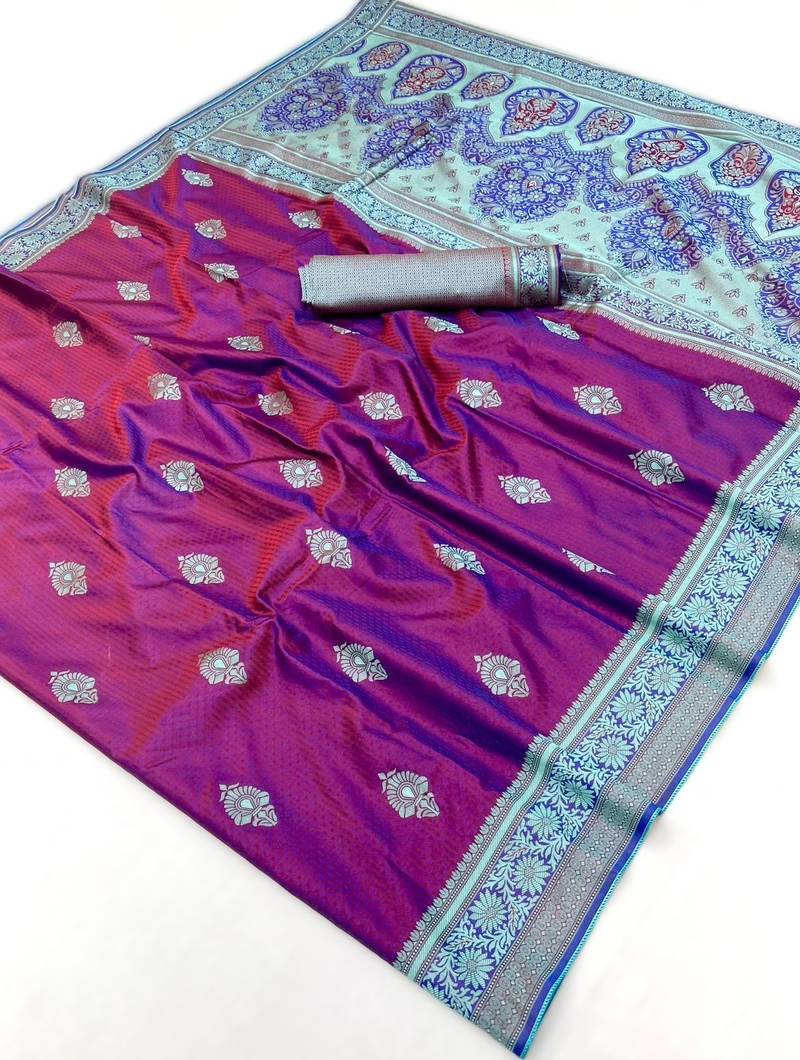 Elegant silk-blend saree for festive & party wear