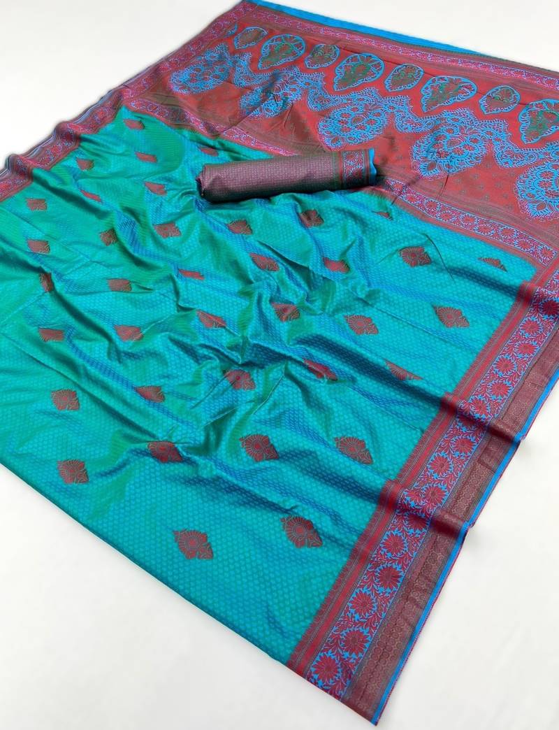Elegant silk-blend saree for festive & party wear