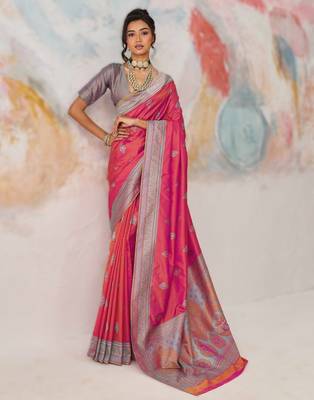 Elegant silk blend-blend saree for festive & party wear 1