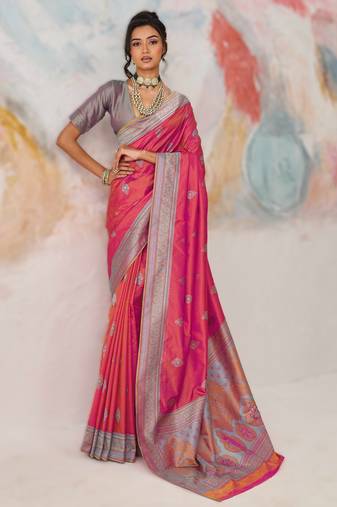 Elegant silk-blend saree for festive & party wear