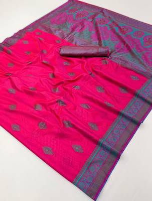 Elegant silk blend-blend saree for festive & party wear 5