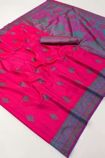Elegant silk blend-blend saree for festive & party wear