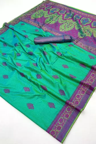 Elegant silk blend-blend saree for festive & party wear