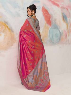 Elegant silk blend-blend saree for festive & party wear 2