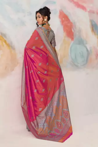 Elegant silk blend-blend saree for festive & party wear