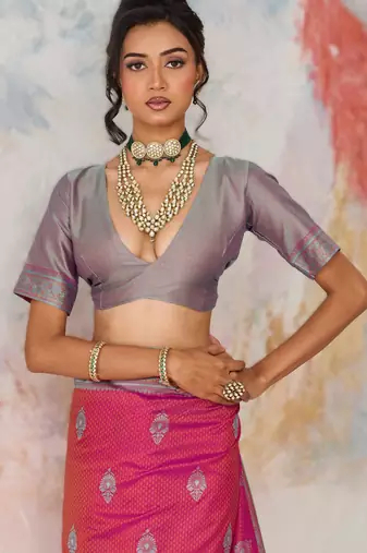 Elegant silk blend-blend saree for festive & party wear