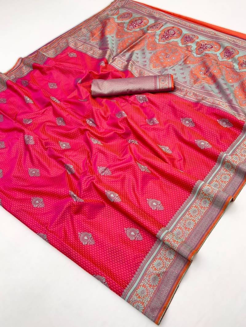Elegant silk-blend saree for festive & party wear