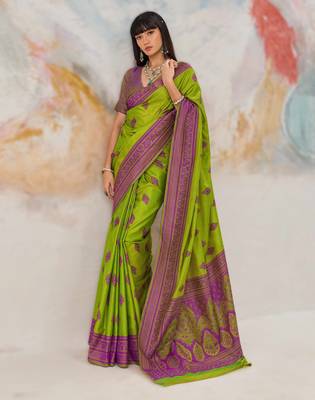 Elegant silk blend-blend saree for festive & party wear 1