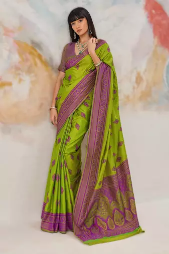 Elegant silk-blend saree for festive & party wear