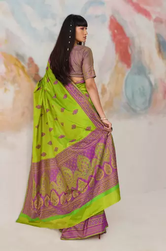 Elegant silk blend-blend saree for festive & party wear