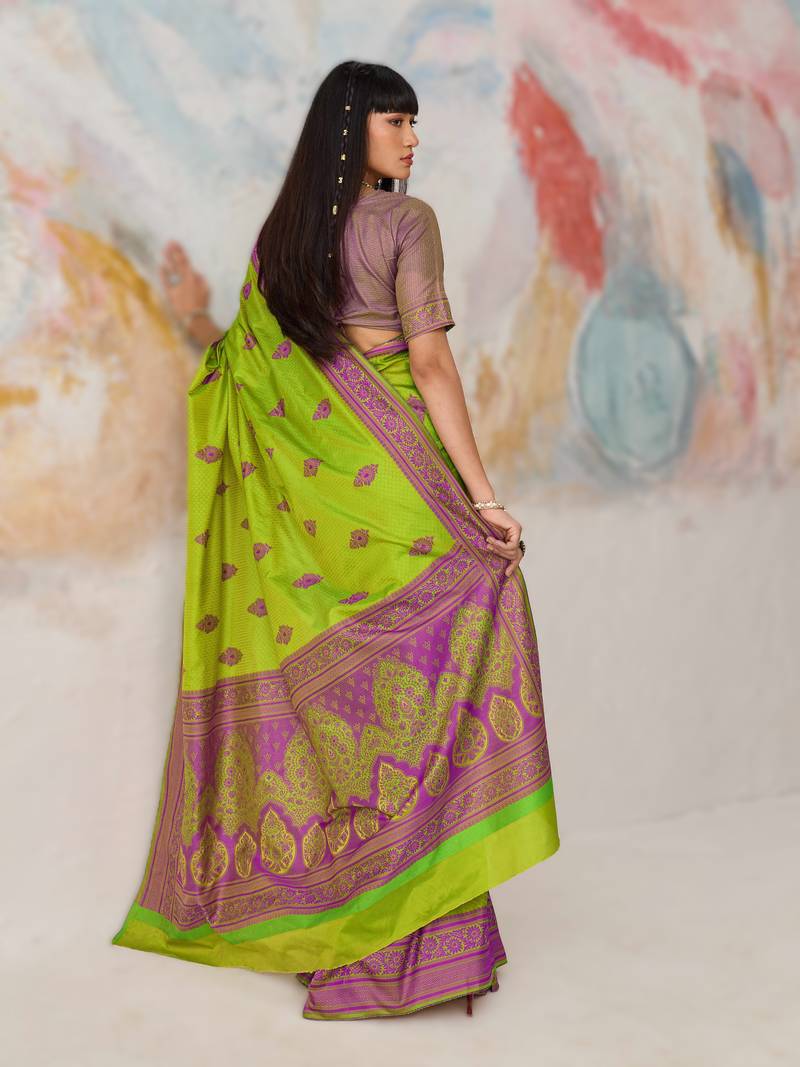 Elegant silk-blend saree for festive & party wear