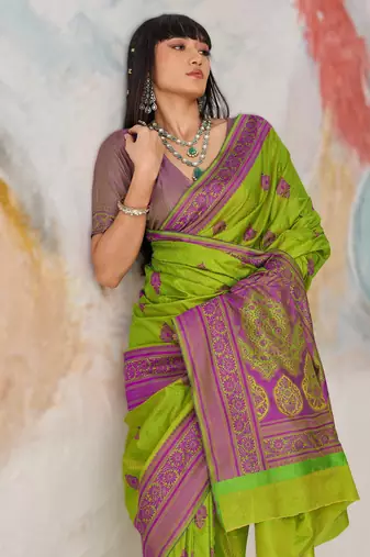 Elegant silk blend-blend saree for festive & party wear