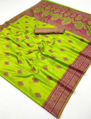 Elegant silk blend-blend saree for festive & party wear 5