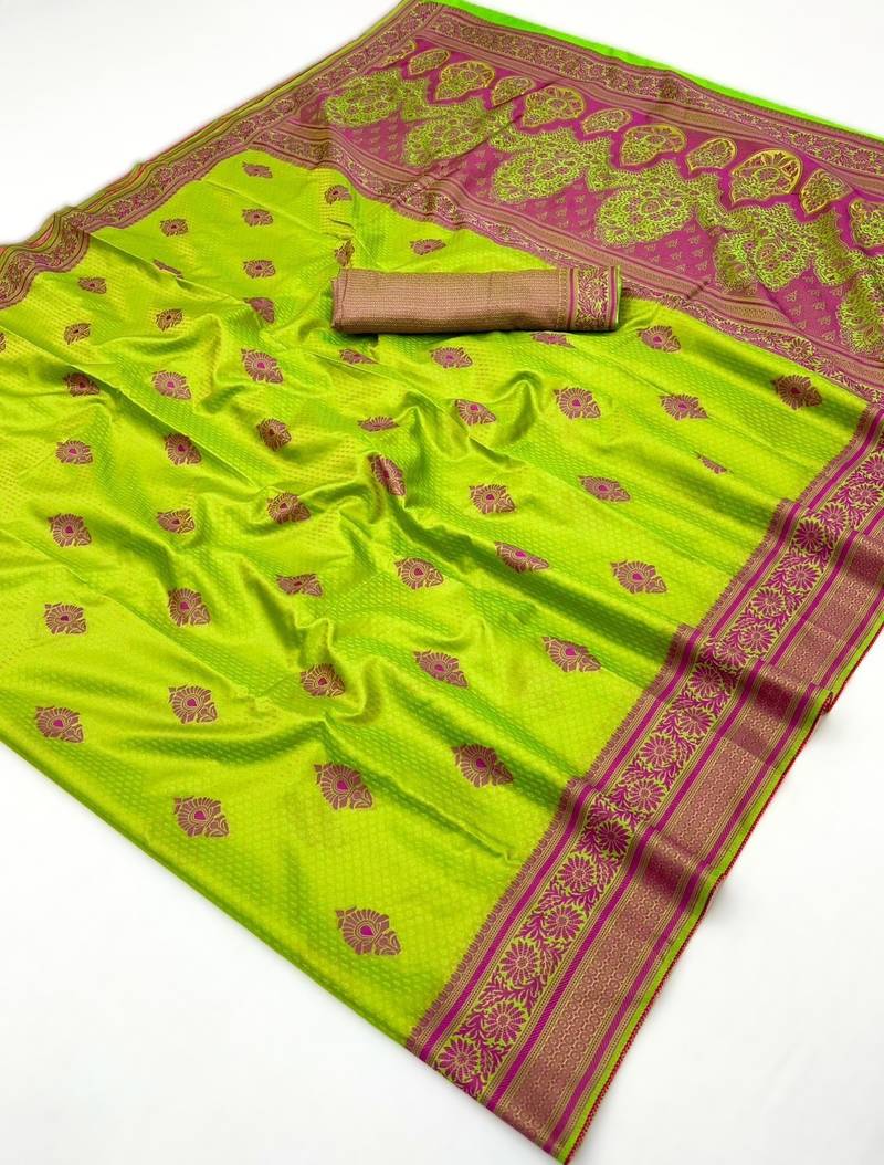 Elegant silk-blend saree for festive & party wear