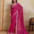 Mesmerizing pink georgette bandhej print with cutwork lace border saree with mono banglory silk blouse