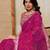 Mesmerizing pink georgette bandhej print with cutwork lace border saree with mono banglory silk blouse