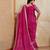 Mesmerizing pink georgette bandhej print with cutwork lace border saree with mono banglory silk blouse