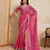 Bewitching pink georgette bandhej print with embroidery work lace border saree with mono banglory silk blouse