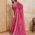 Bewitching pink georgette bandhej print with embroidery work lace border saree with mono banglory silk blouse
