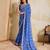Fetching blue georgette bandhej print with embroidery work lace border saree with mono banglory silk blouse