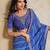 Fetching blue georgette bandhej print with embroidery work lace border saree with mono banglory silk blouse