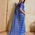Fetching blue georgette bandhej print with embroidery work lace border saree with mono banglory silk blouse