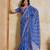 Fetching blue georgette bandhej print with embroidery work lace border saree with mono banglory silk blouse