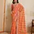 Glamourous orange georgette bandhej print with embroidery work lace border saree with mono banglory silk blouse