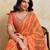 Glamourous orange georgette bandhej print with embroidery work lace border saree with mono banglory silk blouse