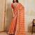 Glamourous orange georgette bandhej print with embroidery work lace border saree with mono banglory silk blouse