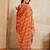Glamourous orange georgette bandhej print with embroidery work lace border saree with mono banglory silk blouse