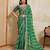 Glamorous green georgette bandhej print with embroidery work lace border saree with mono banglory silk blouse