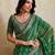 Glamorous green georgette bandhej print with embroidery work lace border saree with mono banglory silk blouse