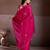 Charming pink crush silk c-pallu beads embroidery work  saree with crush silk blouse