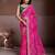 Attractive pink georgette bandhej print with cutwork lace border saree with mono banglory silk blouse