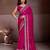 Captivating pink fendy chiffon c-pallu embroidery work border saree with mono banglory silk blouse