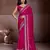 Captivating pink fendy chiffon c-pallu embroidery work border saree with mono banglory silk blouse